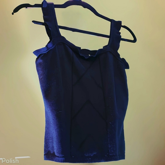 Max Studio Black Sleeveless Ruffled Top - XS - Picture 4 of 5